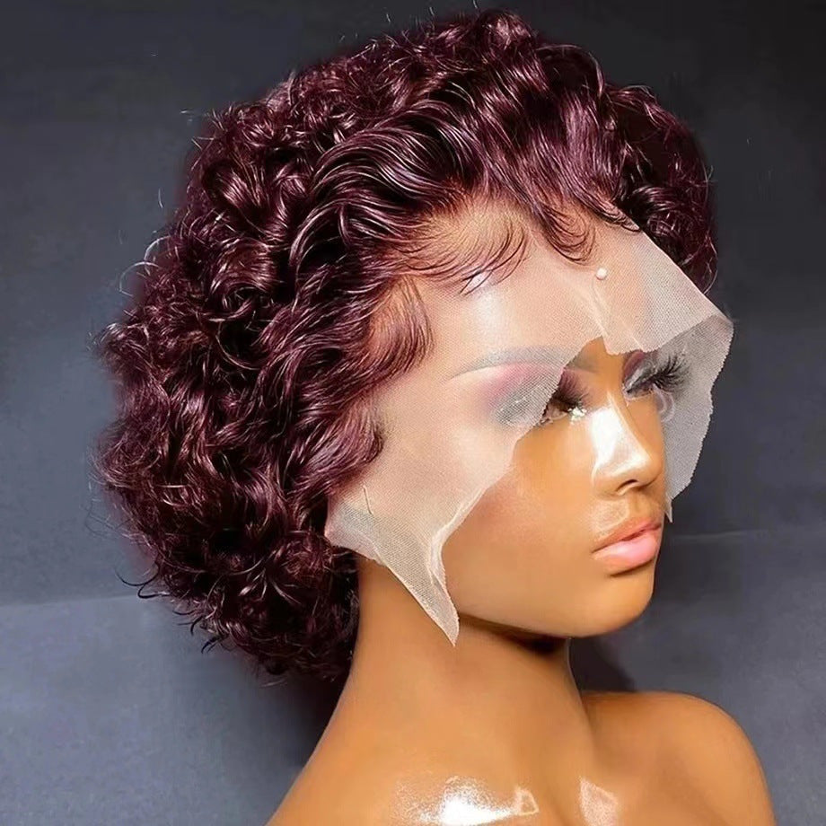 Rose Net African Fashion Small Sheath Wig Short Curly Hair
