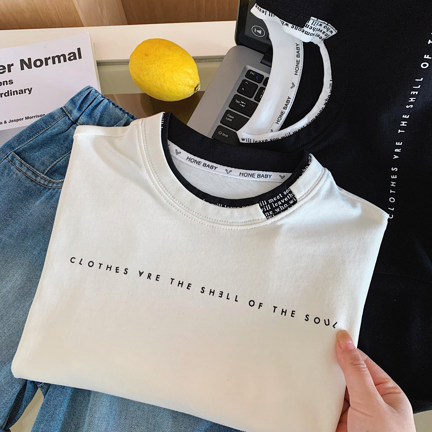 Children's Boy's Short-sleeved Summer Fashion Personalized Double Collar Casual Loose Children's T-shirt