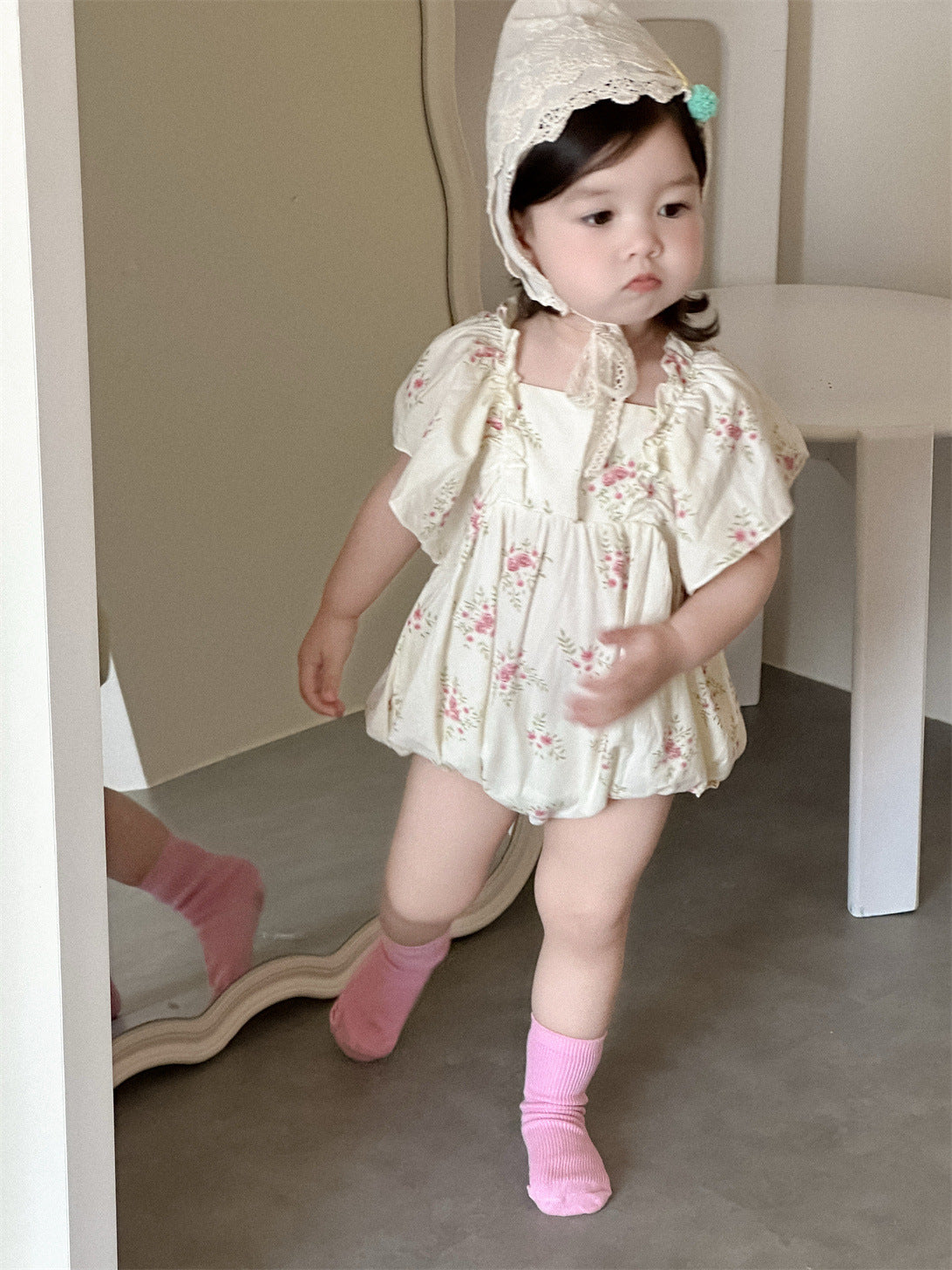 Children's Flower Jumpsuit Summer Clothes Thin Korean Style Clothing Jumpsuit, Climbing Suit