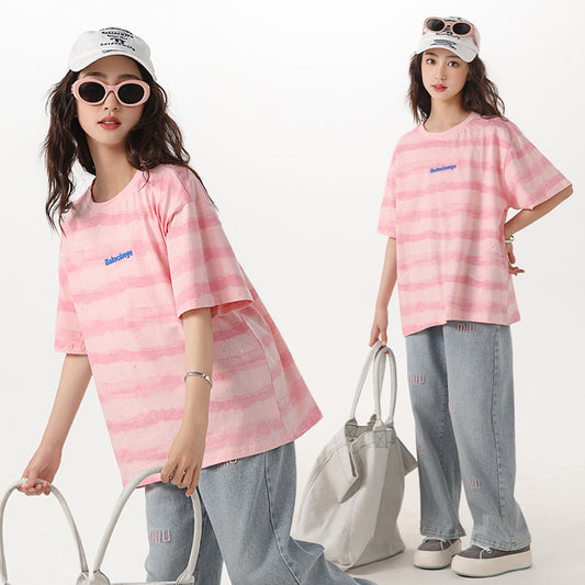 Loose Large Size Cotton Shirt Youth Clothes Western Children's T-shirt