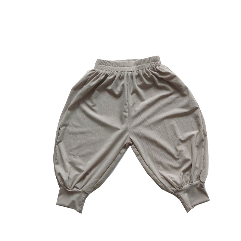 Children's Cool Summer Shaking Korean Style Loose Wide Leg Ice Silk Children's Pants