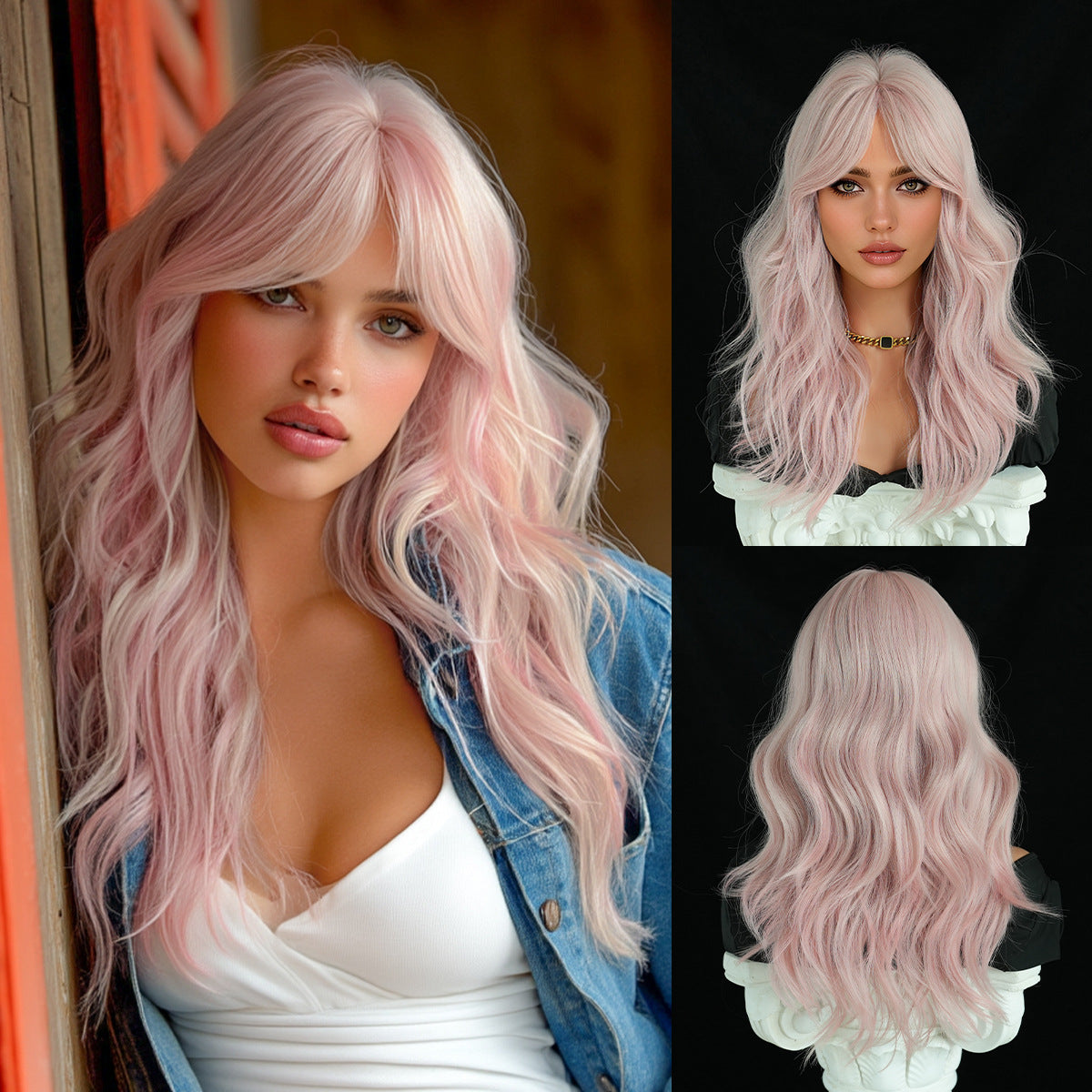 Wavy Orange Female Bangs Food For Halloween Wig Short Curly Hair