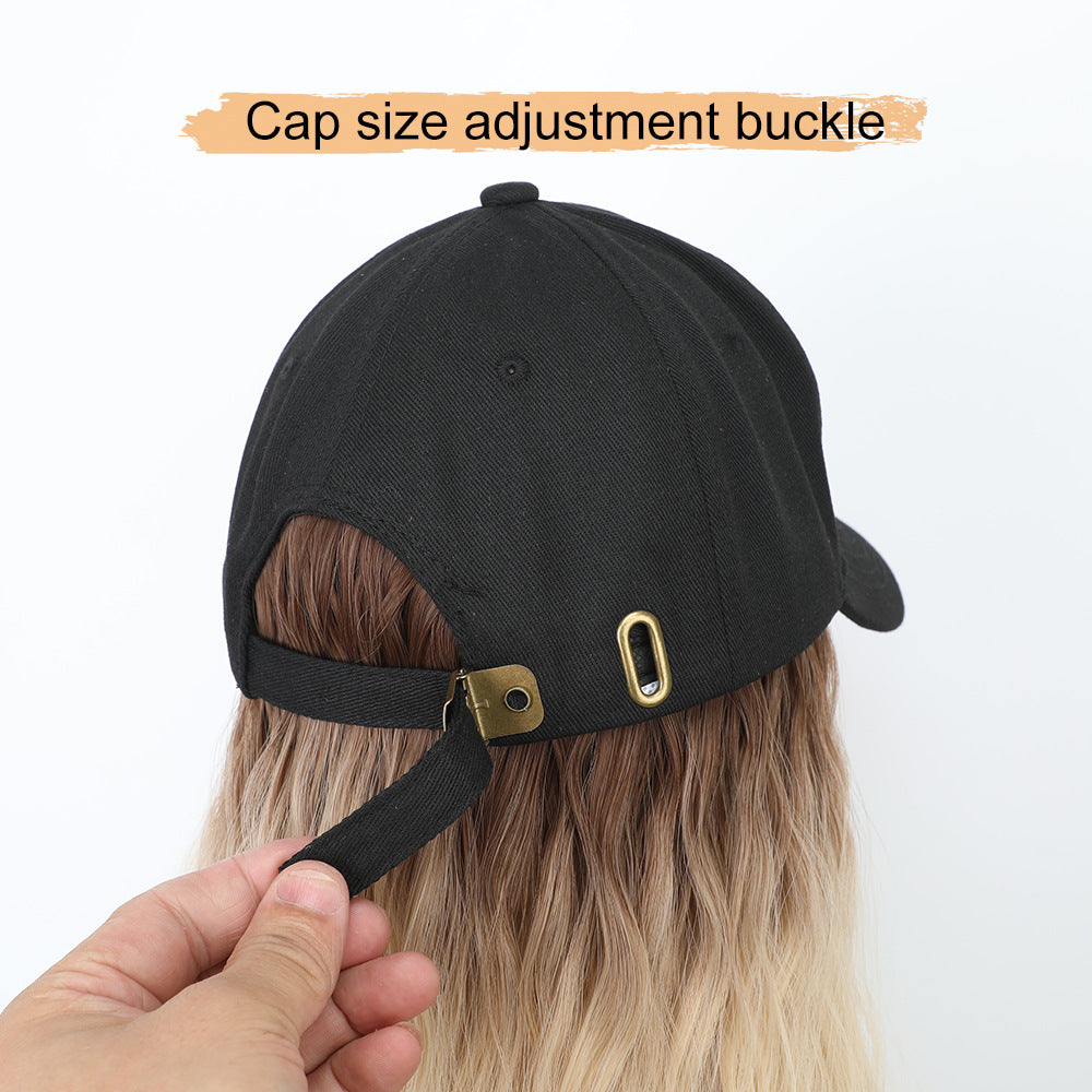 Women's Hat Cm Baseball Cap Hooded Integrated Wig Short Curly Hair