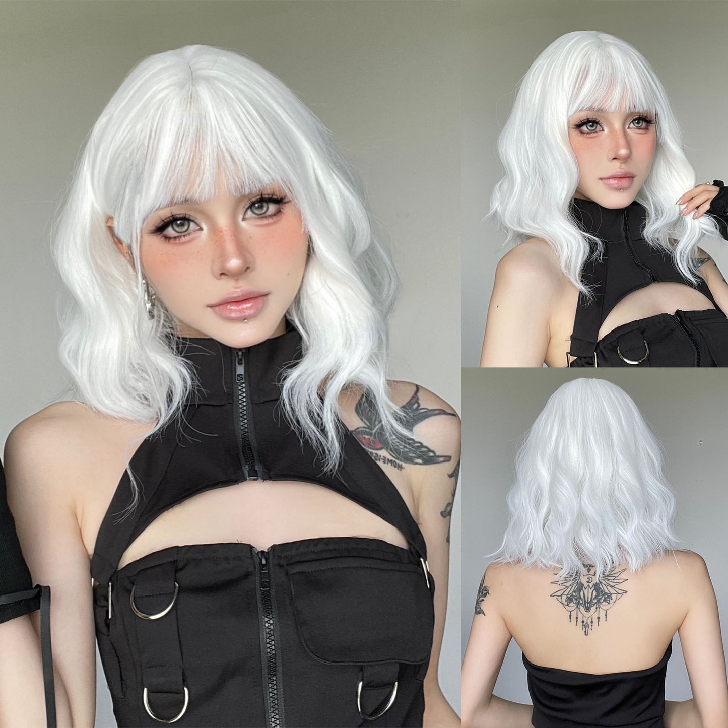 Roll Water Ripple Egg White Daily Simulation Wig Short Curly Hair