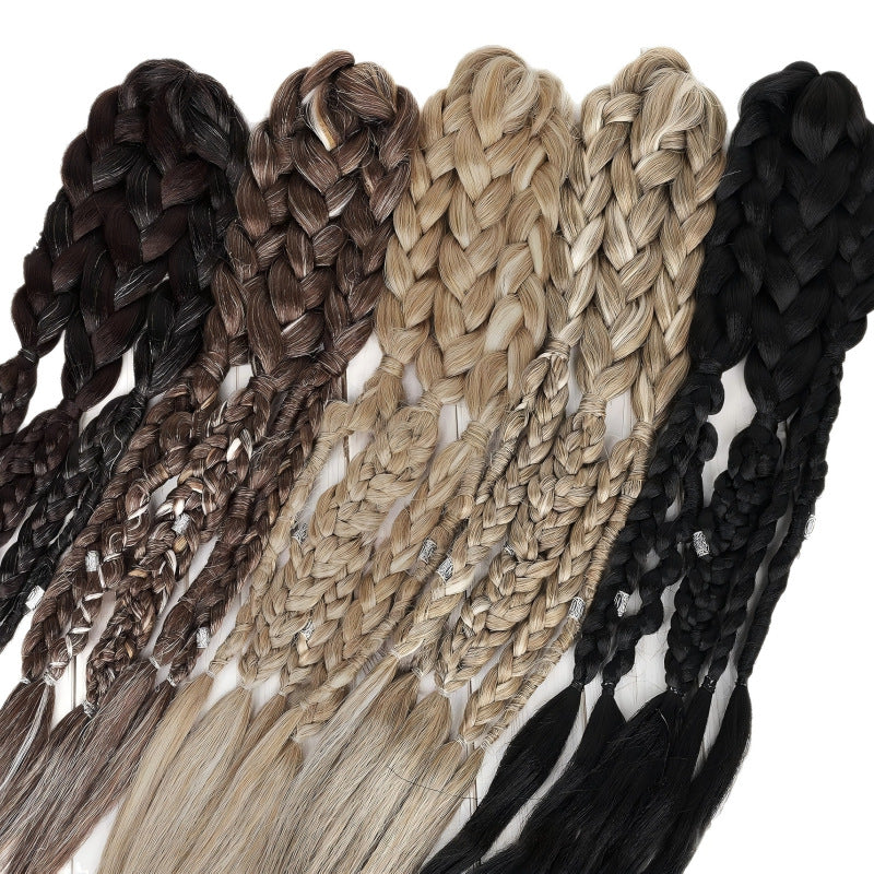 Men's Viking Dreadlocks Hand-woven Barrettes Button Batch Wig Ponytail