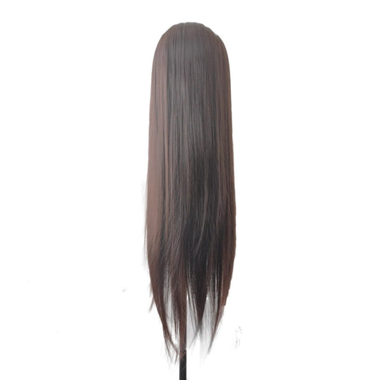 Practice Hairdressing Updo Braided Hair Chemical Fiber Cutting Mock Model Long Straight Wig
