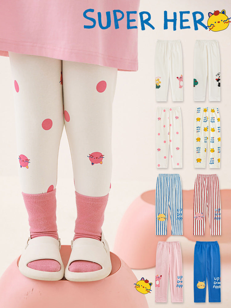 Cartoon Printed Leggings Childlike Cute Casual Children's Pants