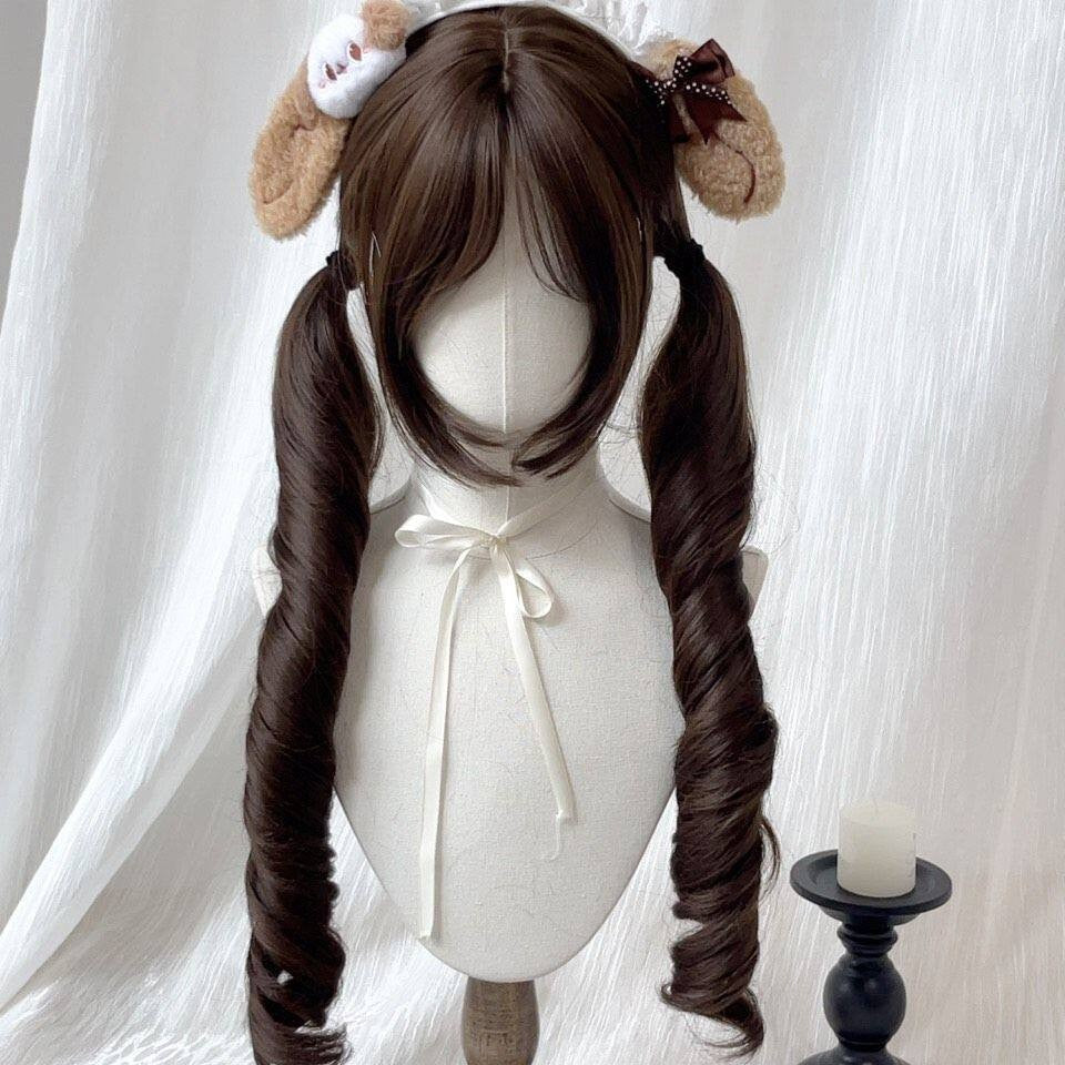 Filbert Gray Brown Tie Up Pair Of Wig Ponytail