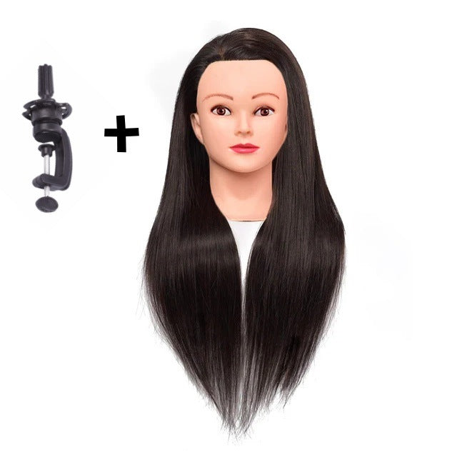 Model Head Teaching Hairdressing Braiding Mock Mannequin Long Straight Wig