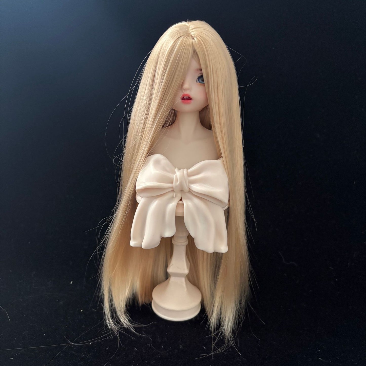 Points Soft Silk Long Bangs Straight Hair Cover Blank Cos Wig
