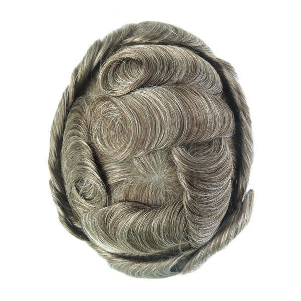 Men's Leather Hand Crochet V Needle Hairpiece Men's Wig