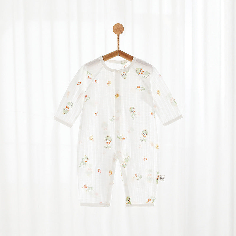 Children's Pure Cotton Class Boneless Born Clothes Long Sleeve Summer Thin Jumpsuit, Climbing Suit