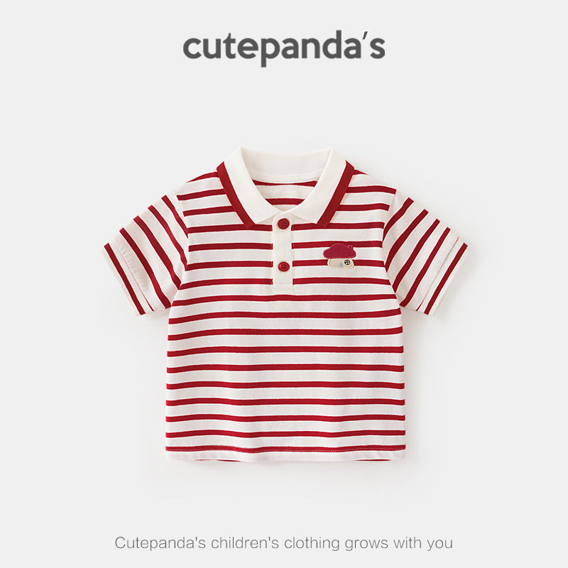 Children's Panda Clothing Short-sleeved Summer Clothes Shirt Children's T-shirt