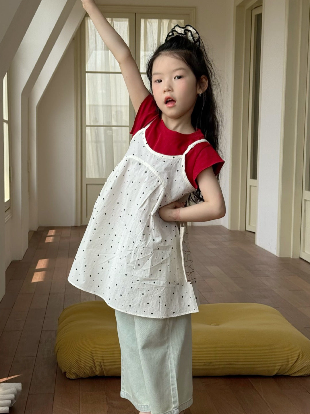 Children's Summer Korean Style Clothing Slip Wide Cotton Children's Dress