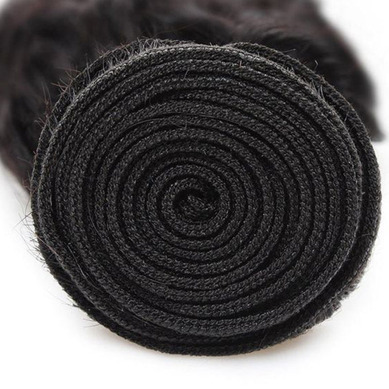 Fashion Classic Attractive Clockwork Weft Black Real Hair Wig