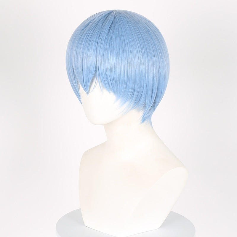 Meier Light Blue Broken Bangs Short Cos Wig