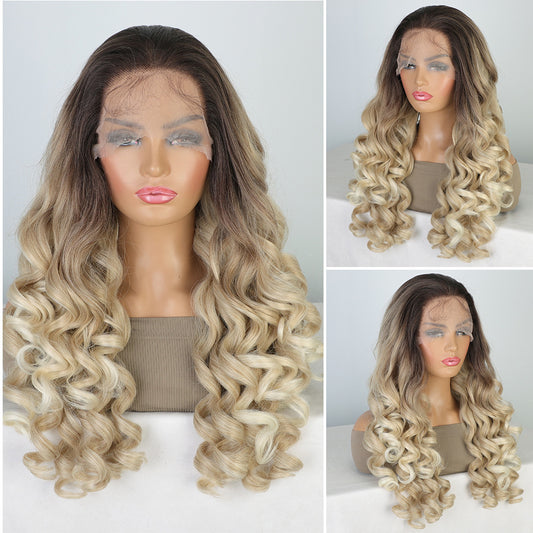 Front Lace Chemical Fiber Curly Hair Synthetic Wig Long Curls