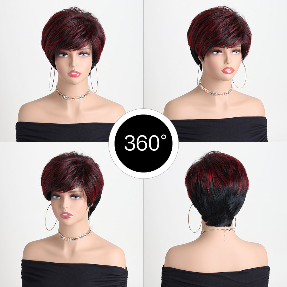 Women's Fashion Side Bangs Synthetic Wigs Fiber Wig Short Curly Hair