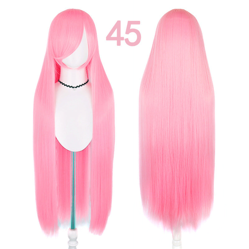 Medium Scalp Black Long Straight Hair Cos Wig