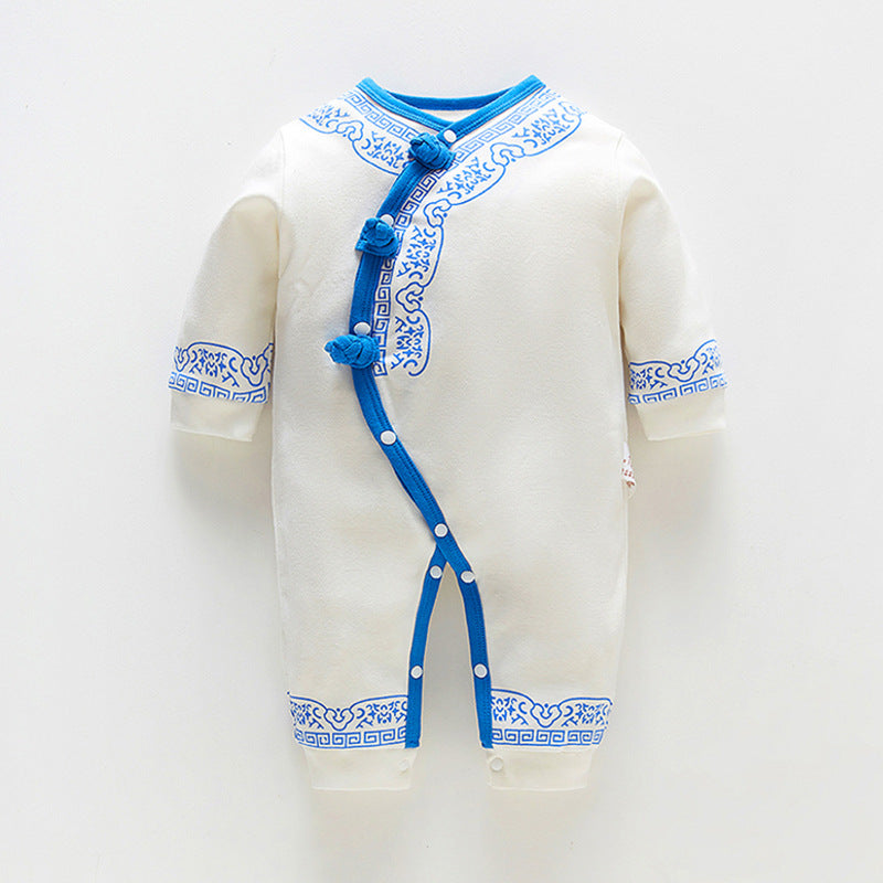 Jumpsuit Autumn Summer Clothes For Babies Chinese Ethnic Style Jumpsuit, Climbing Suit