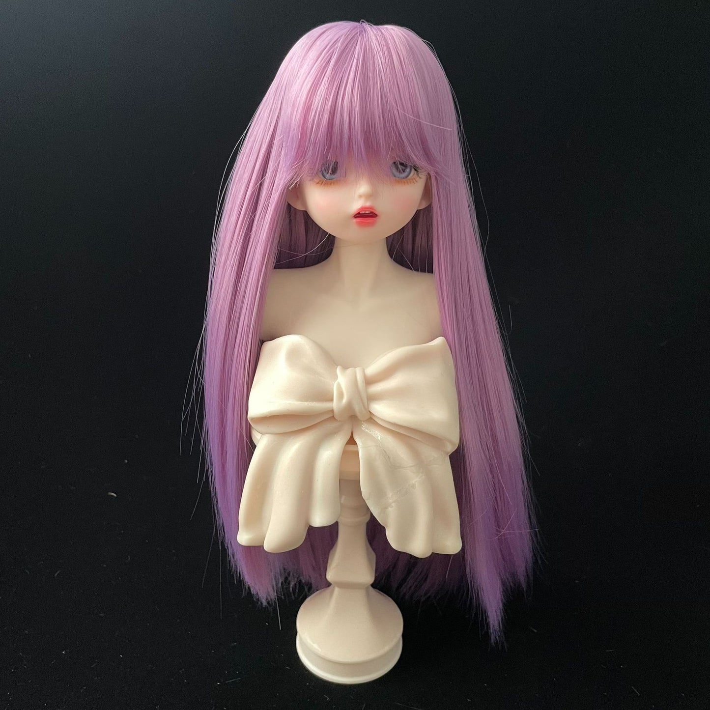 Soft Silk Optional Bangs Long Straight Hair Points Doll Head Cos Wig