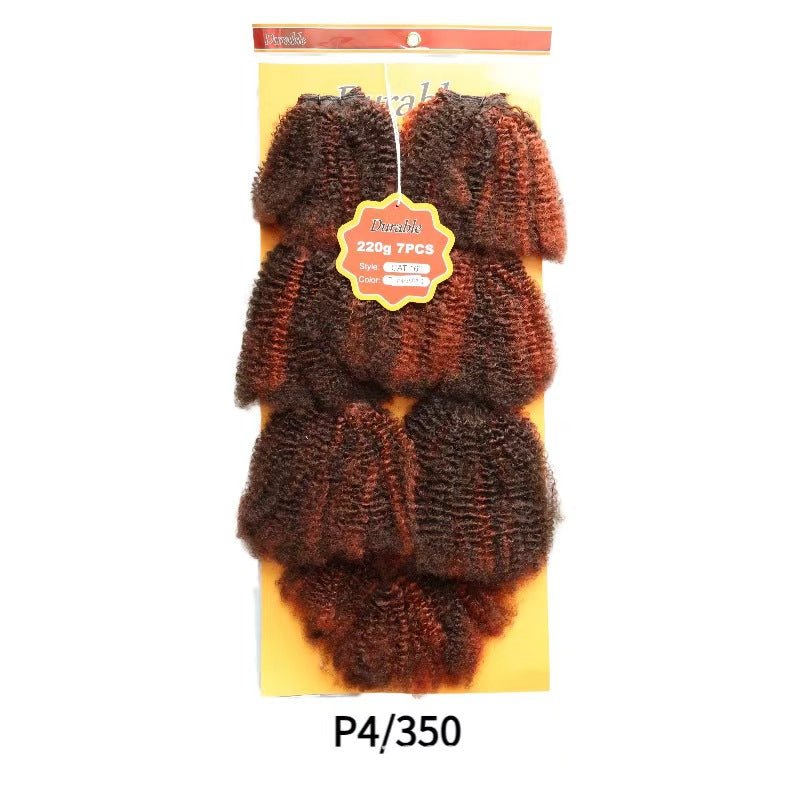 Protein Silk Weft Piece African Long Roll Wig Short Curly Hair