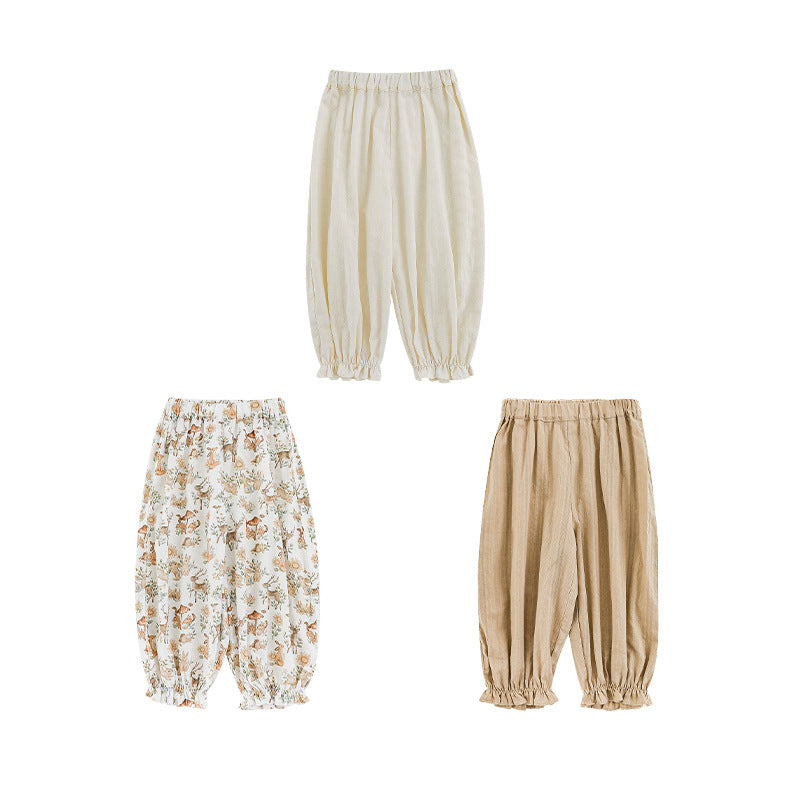 Mori Style Rabbit Lantern Summer Childlike Cute Jacquard Casual Children's Pants