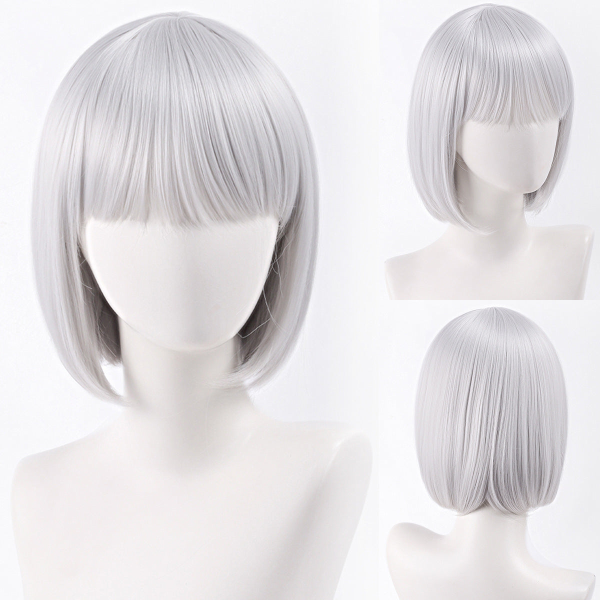Green Gray Beige Black Red Pink Bangs Anime Nightclub Female Cos Wig