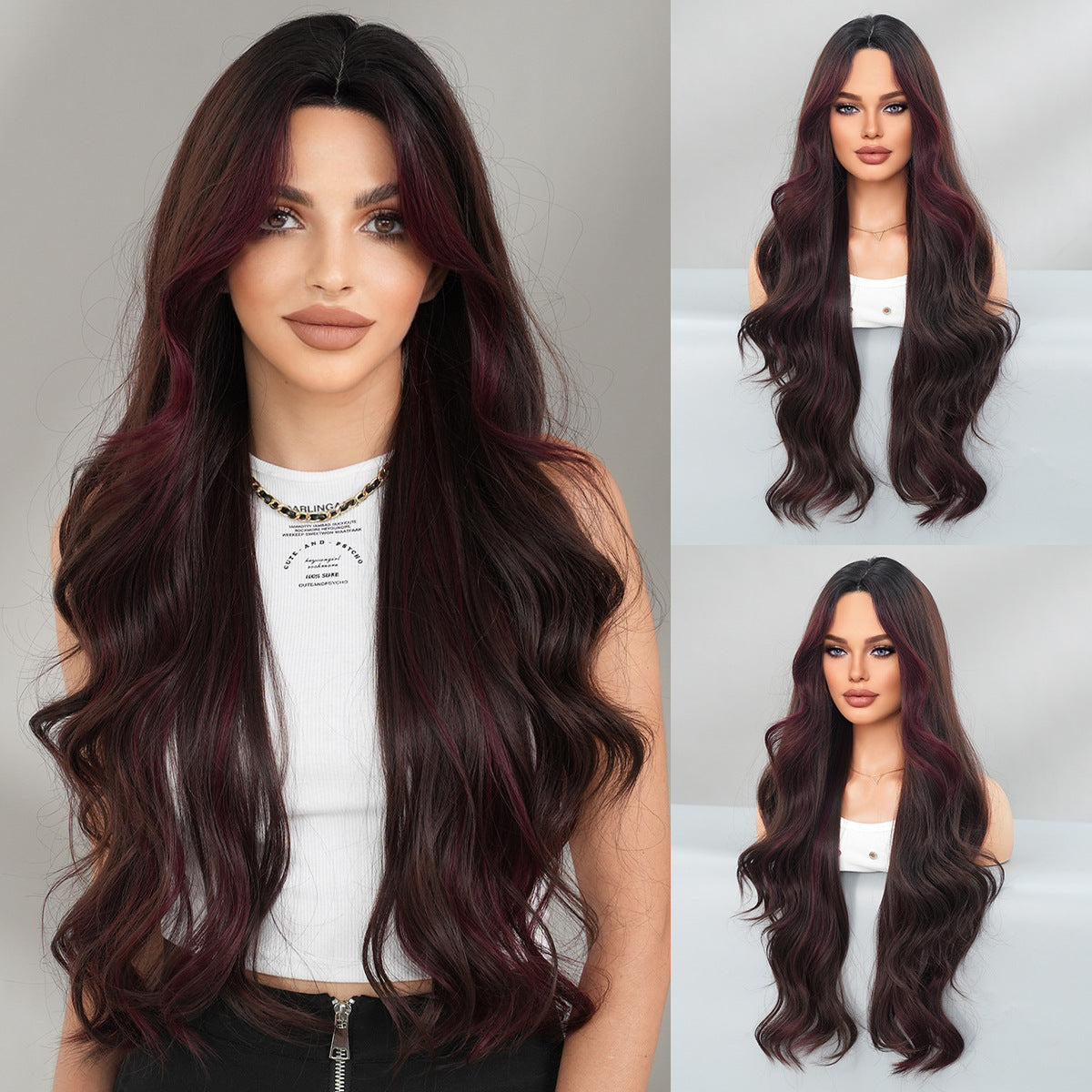 Quality Small Lace Female Full Head Forehead Hand Crocheting Natural Wig Long Curls