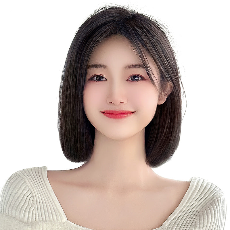 Light Bangs Set Female Real Hair Head Increase Volume Replacement Wig