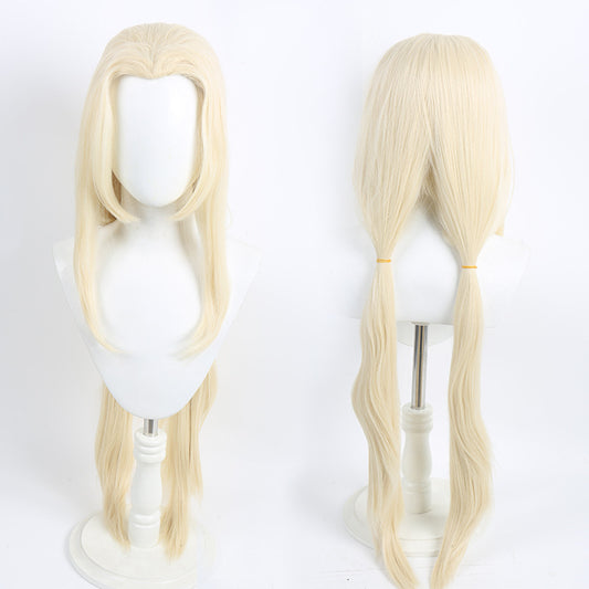 Programmatic Light Golden Beauty Pointed Double Ponytail Anime Long Hair Cos Wig