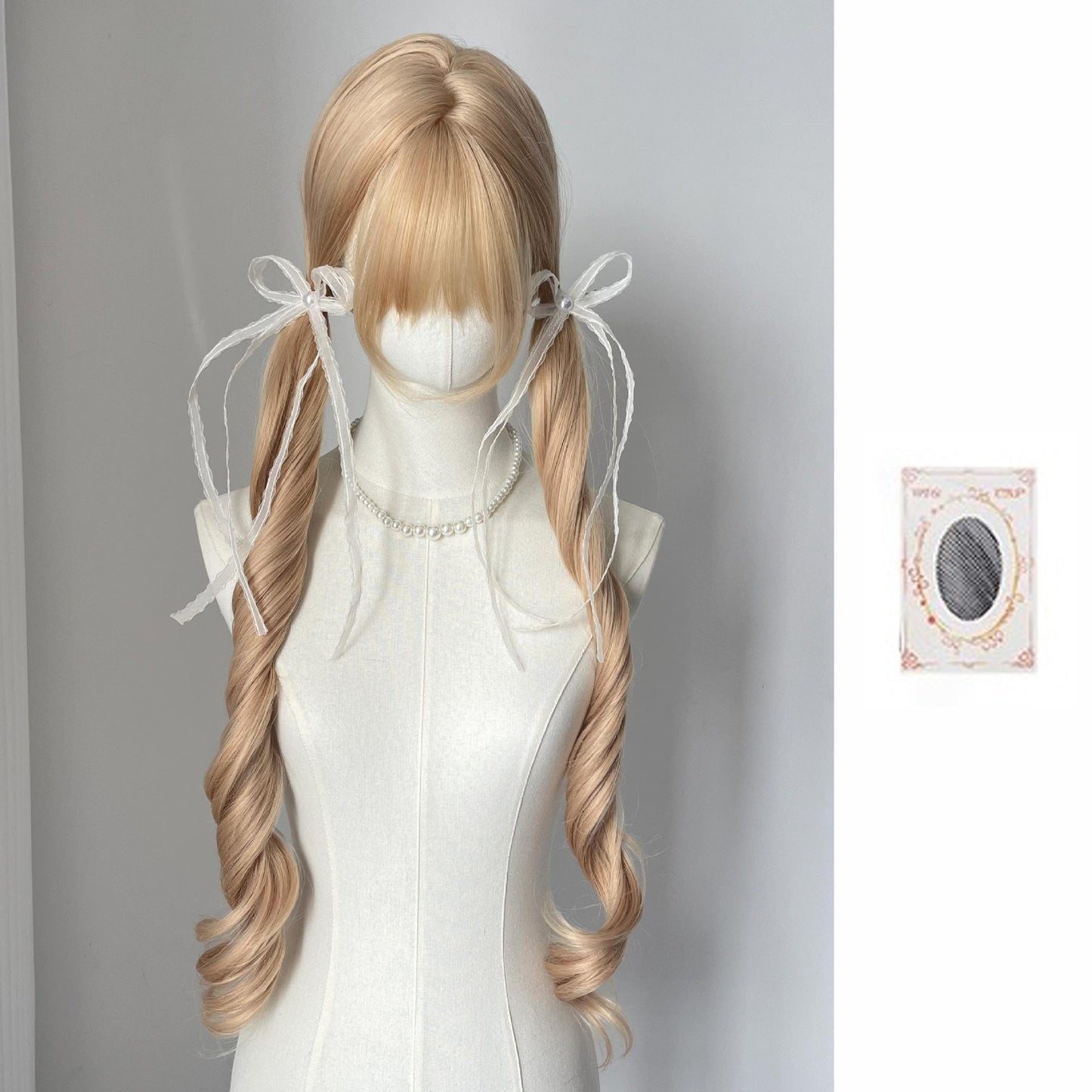 Female Curly Hair Gentle Style Soft Straight Bangs Natural Little Wig Long Curls