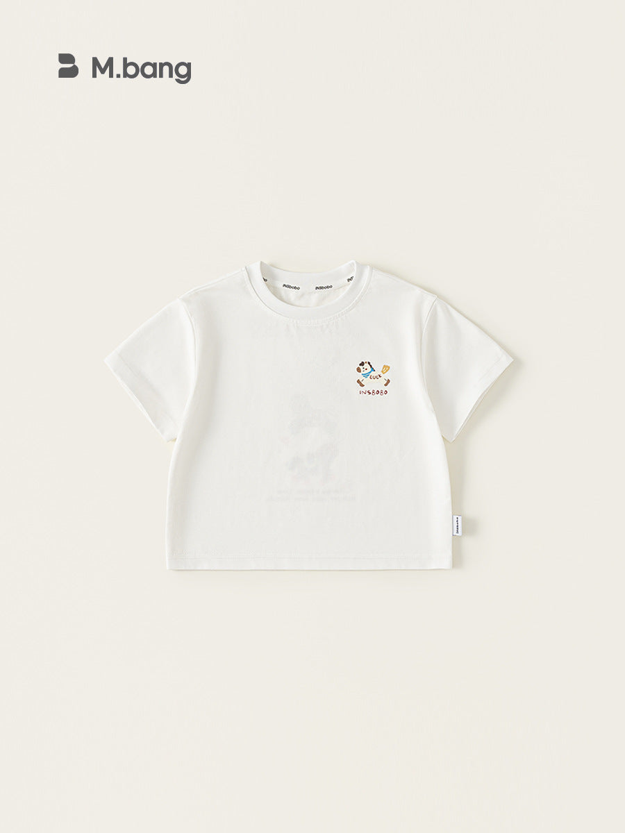 Children's Woven Clothing Short-sleeved Loose Summer Thin Cartoon Children's T-shirt
