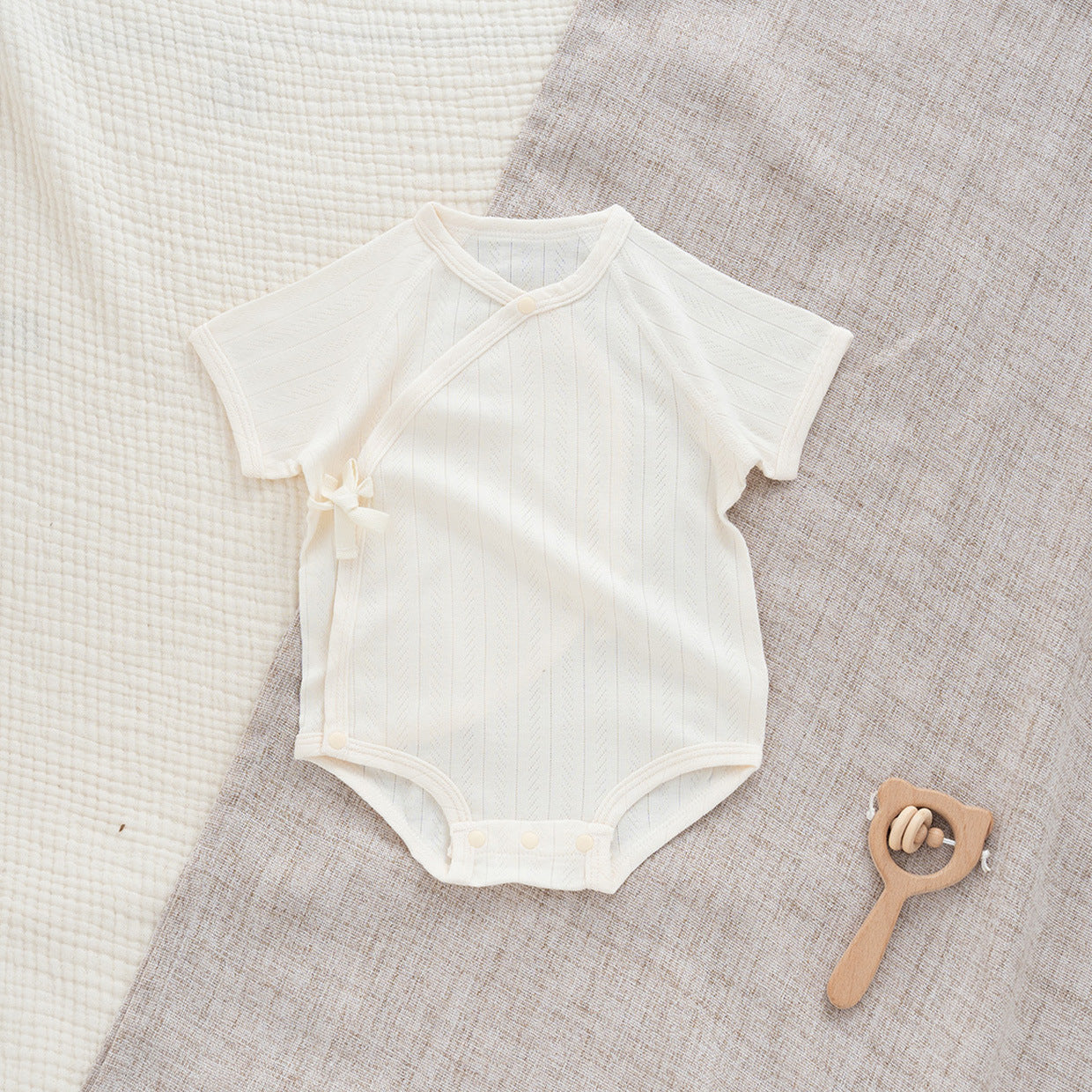Short Sleeve Cotton Butt Wrap Clothes Months Born Boneless Triangle Jumpsuit, Climbing Suit