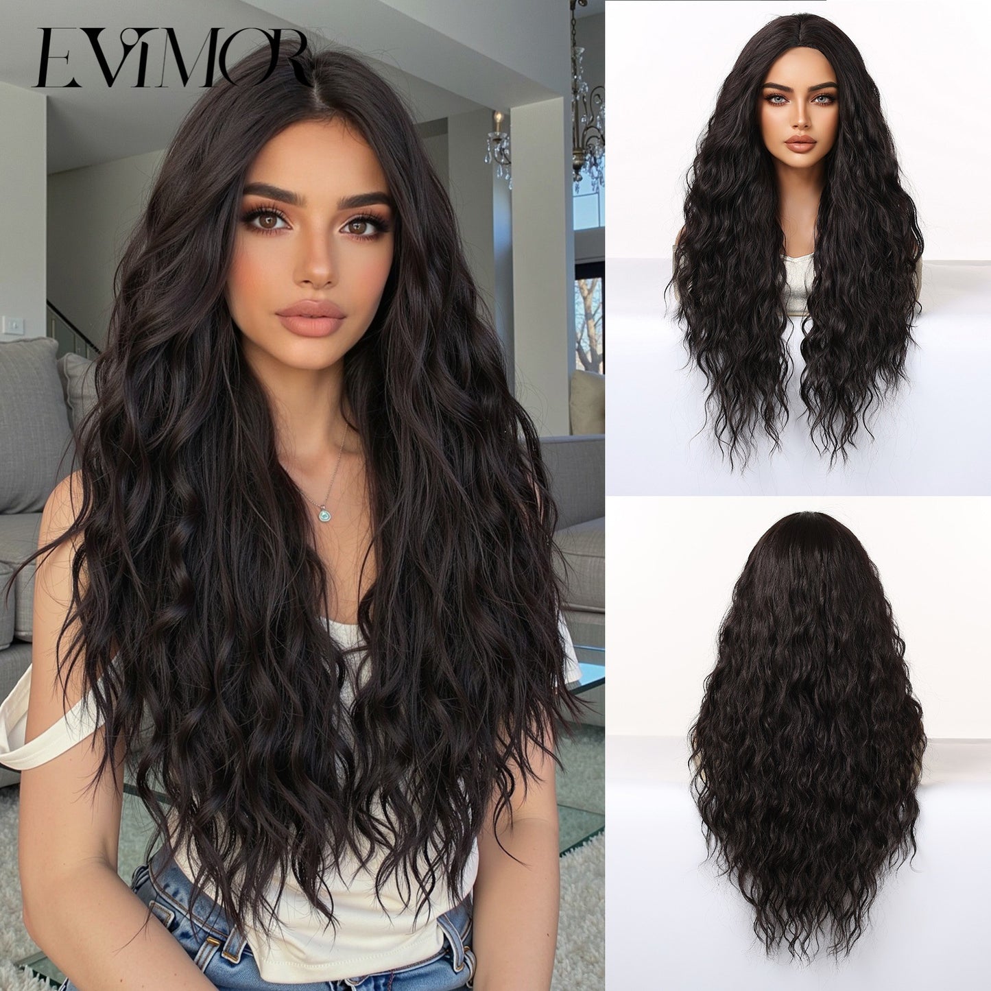 Women's American Curly Inch Fluffy Hair Simulation Natural Wig Long Curls
