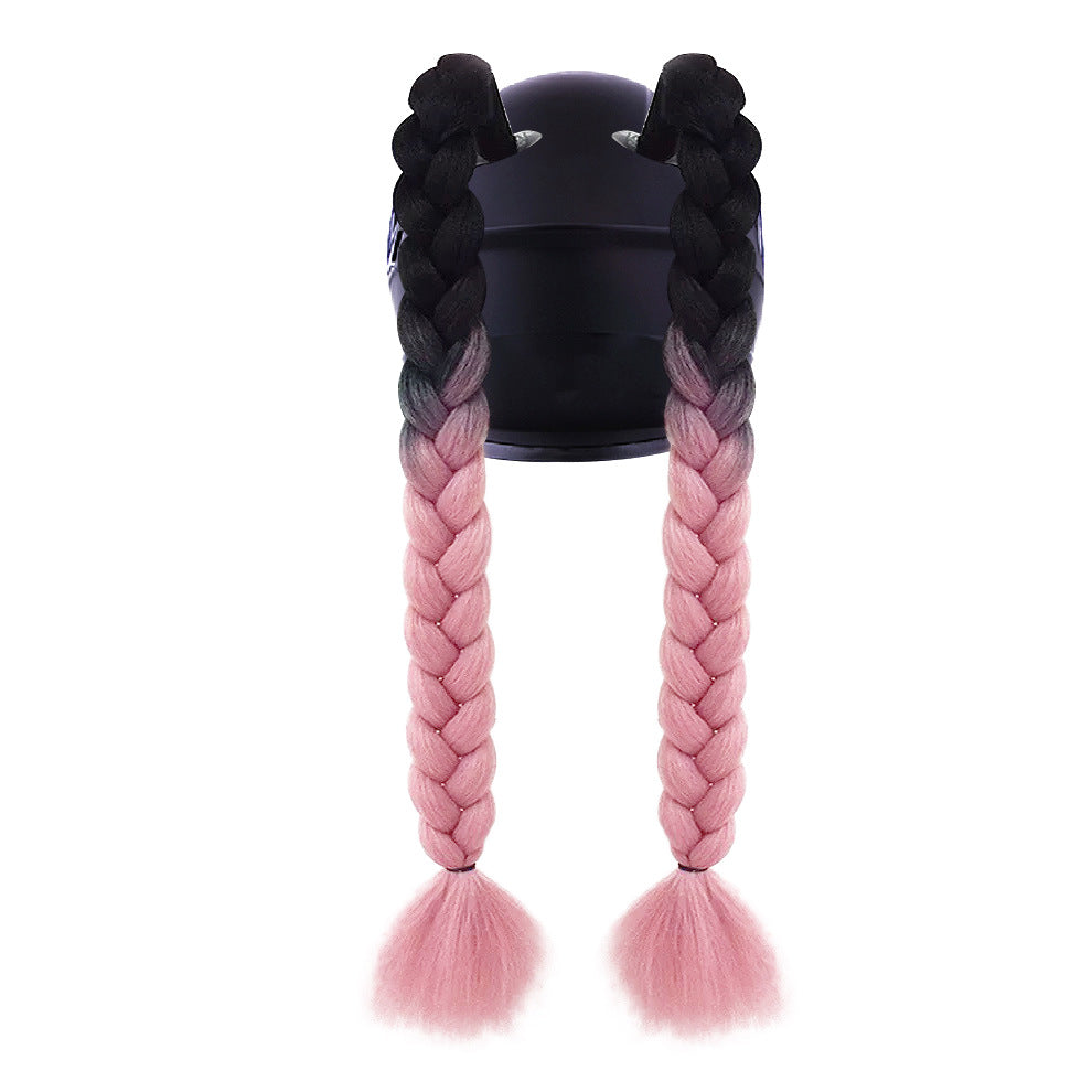 Helmet Braid Color Double Twist Decoration Electric Wig Ponytail