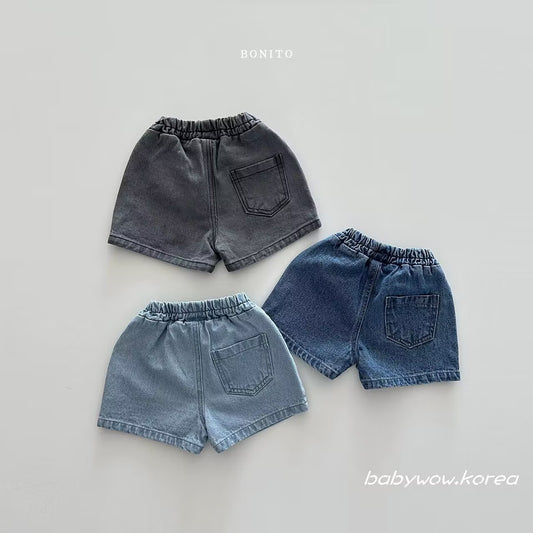 Women's & Men's Casual Denim Shorts Western Solid Color Pocket Children's Pants