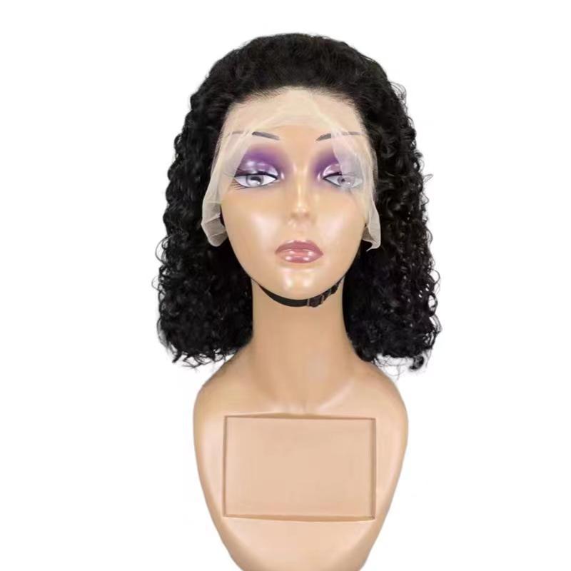Indian Water Wave Bob Frontal Human Wig Short Curly Hair
