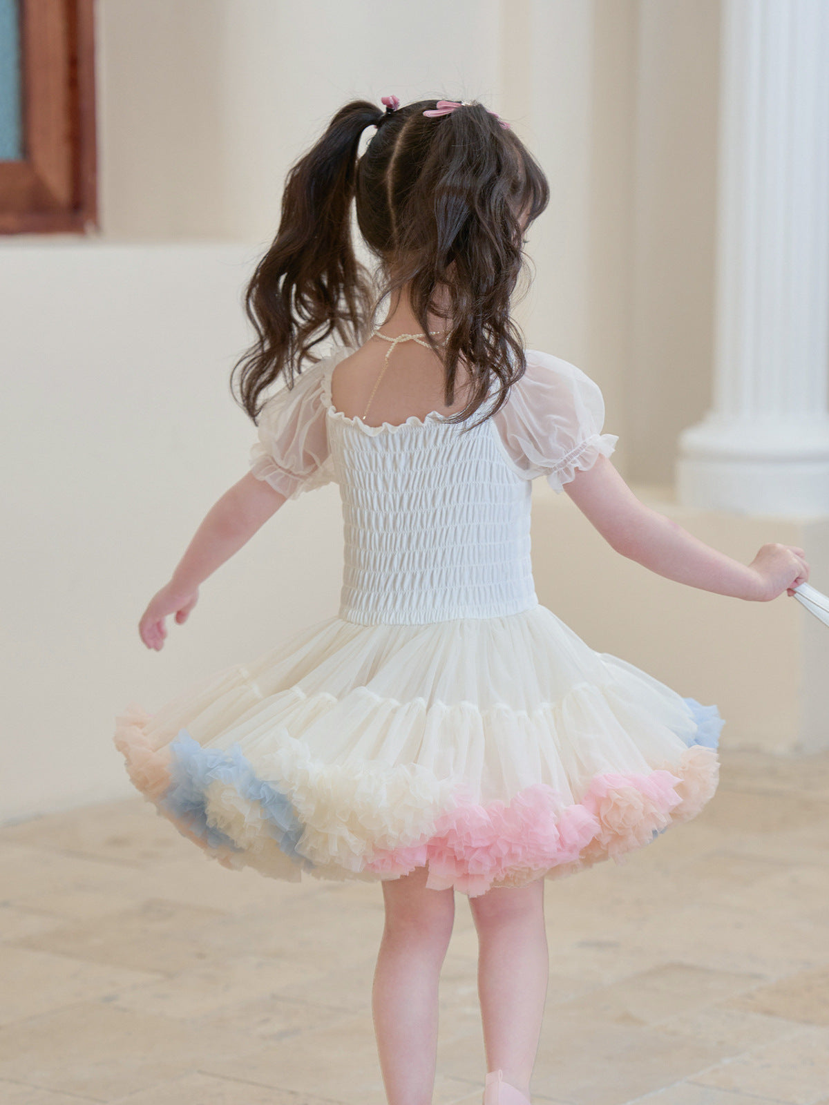 Children's Spring Fashionable Princess Bubble Sleeve Puffy Class Children's Dress