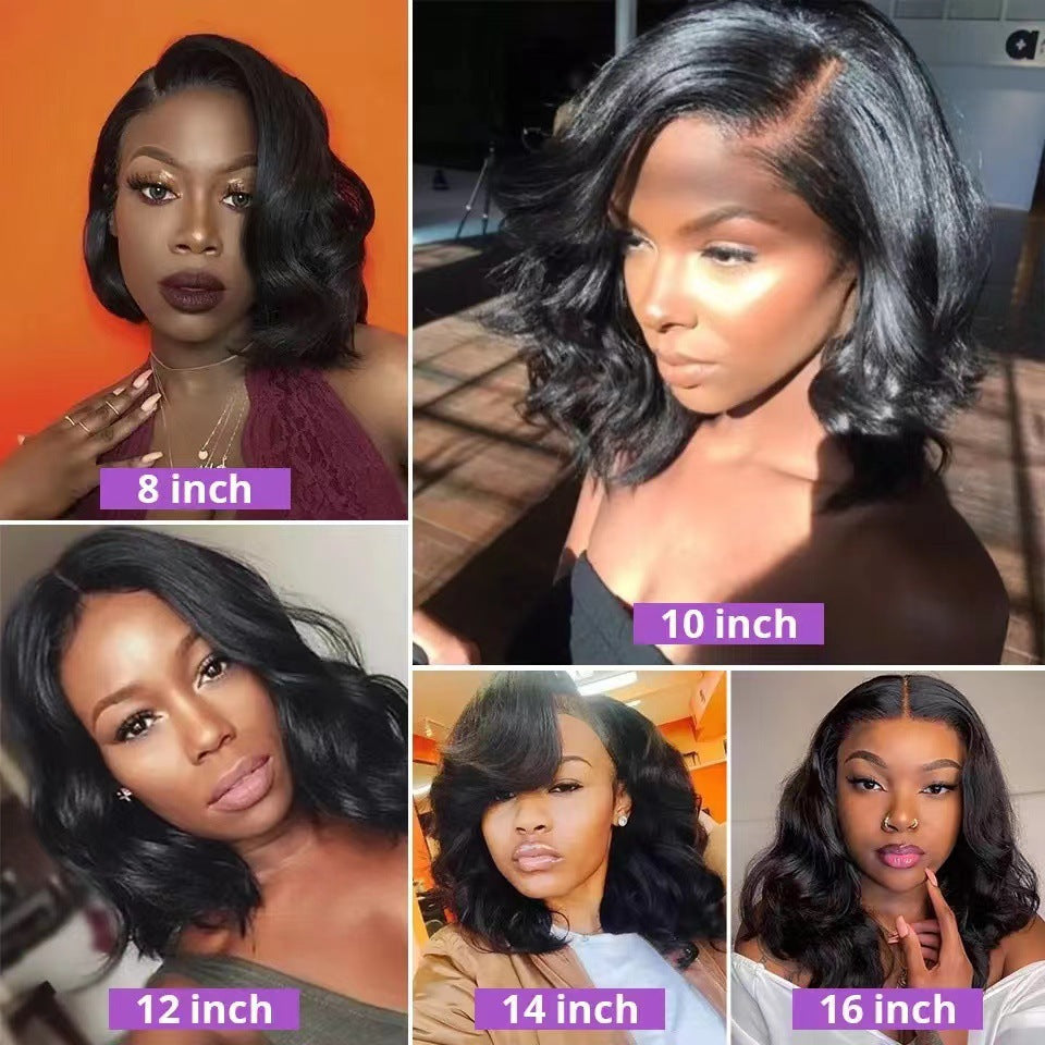Front Lace Small Female Head Cover Fiber Wig Short Curly Hair