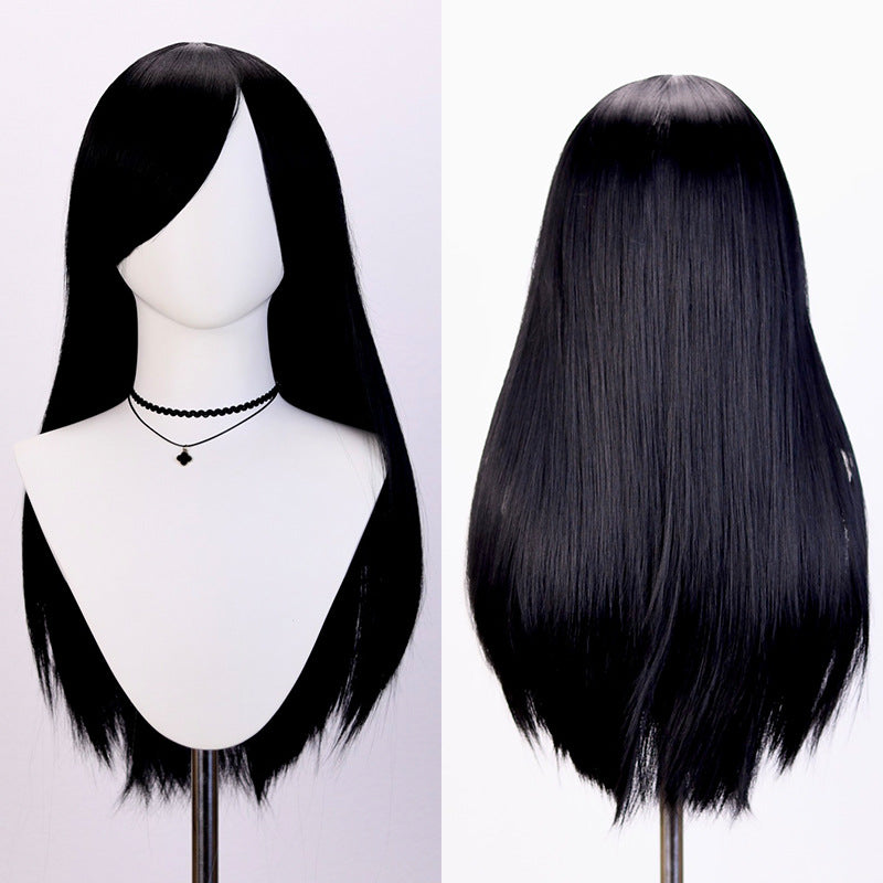 Universal Rose Net Scalp Top Mao Shape Long Bangs Straight Cos Wig