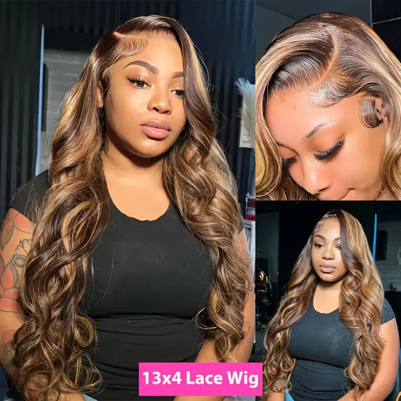 Front Lace Female Highlight Gradient Big Wave Wig Long Curls