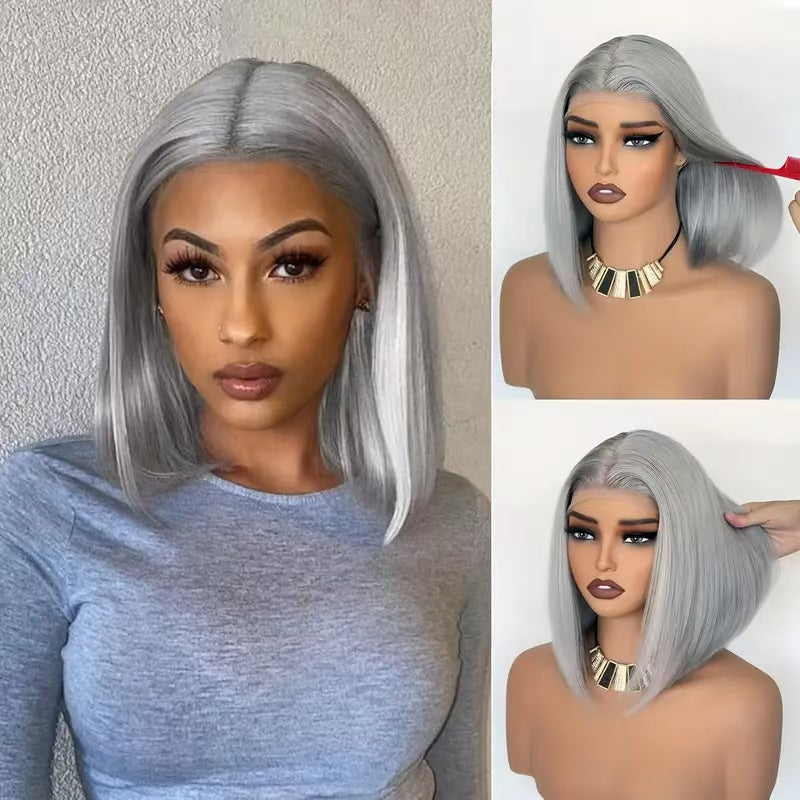 Cool Brazilian Bob With Frontal Human Wig Short Straight Hair