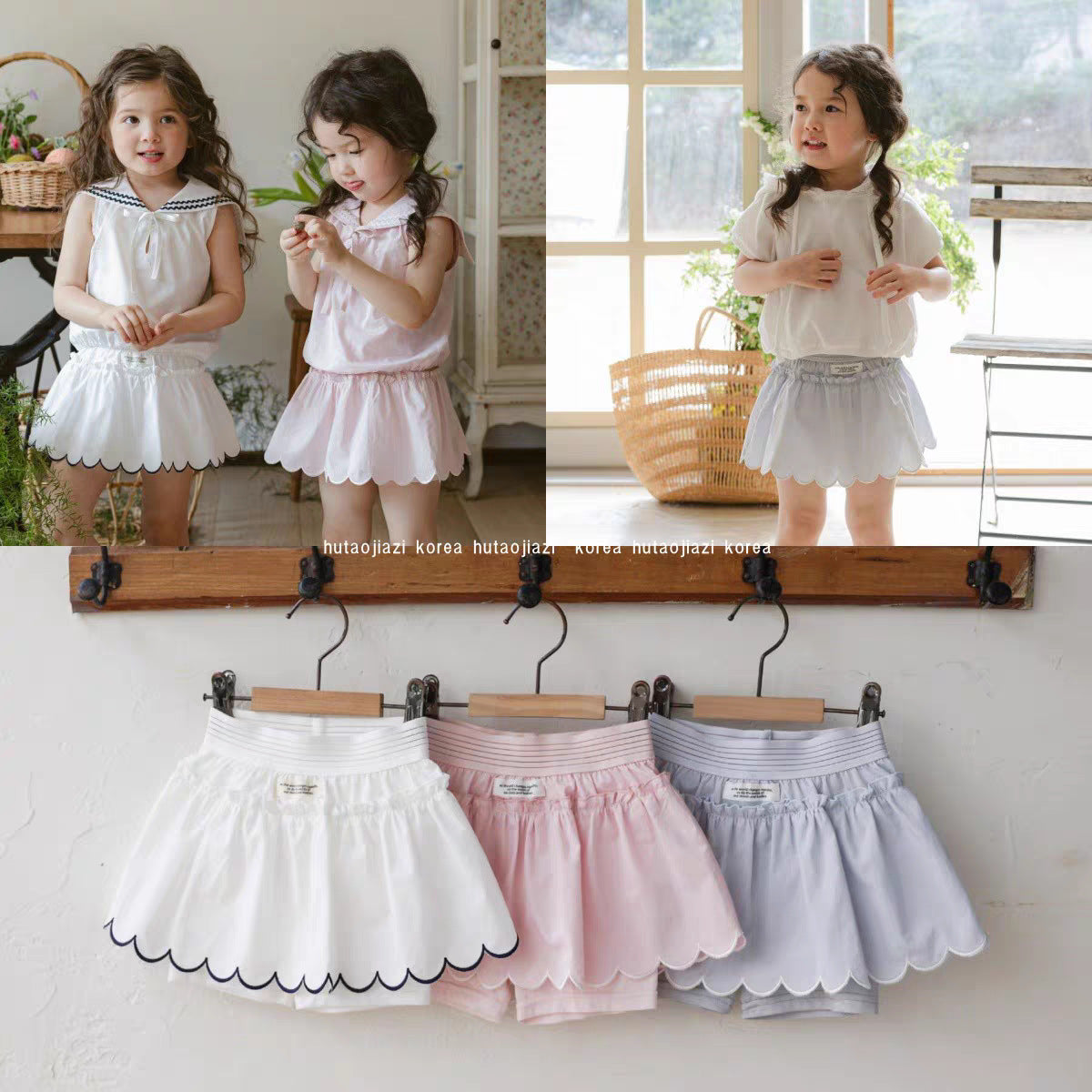 Strawberry Shan Sweet Art Style Lapel Cute Bow Children's T-shirt