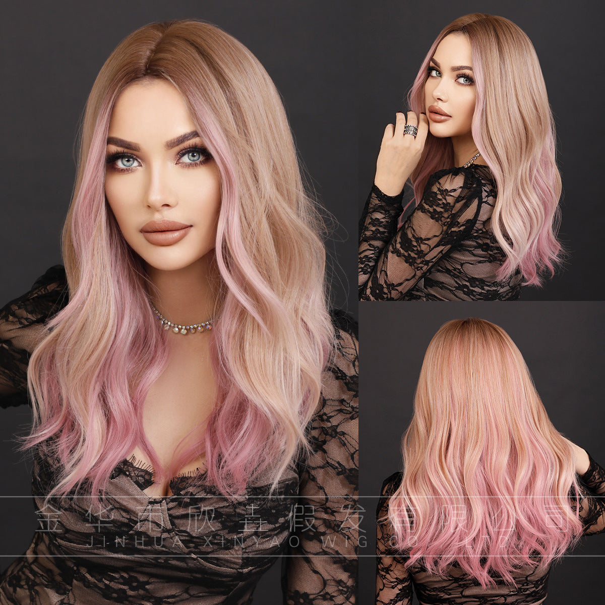 Curly Wigs Middle Part Wavy Synthetic Wig Long Curls