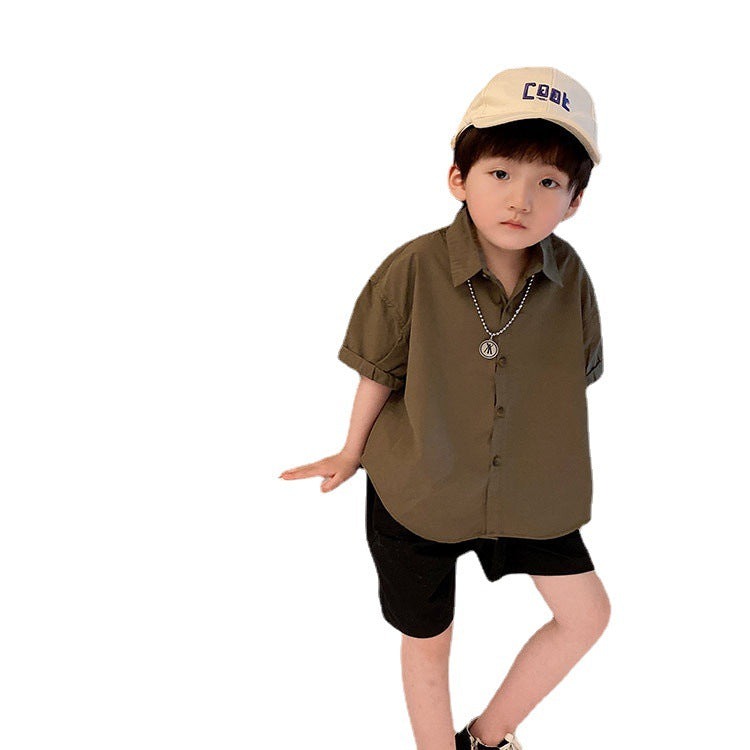 Children's Clothing Summer Korean Loose Medium Big Fashion Children's Shirt