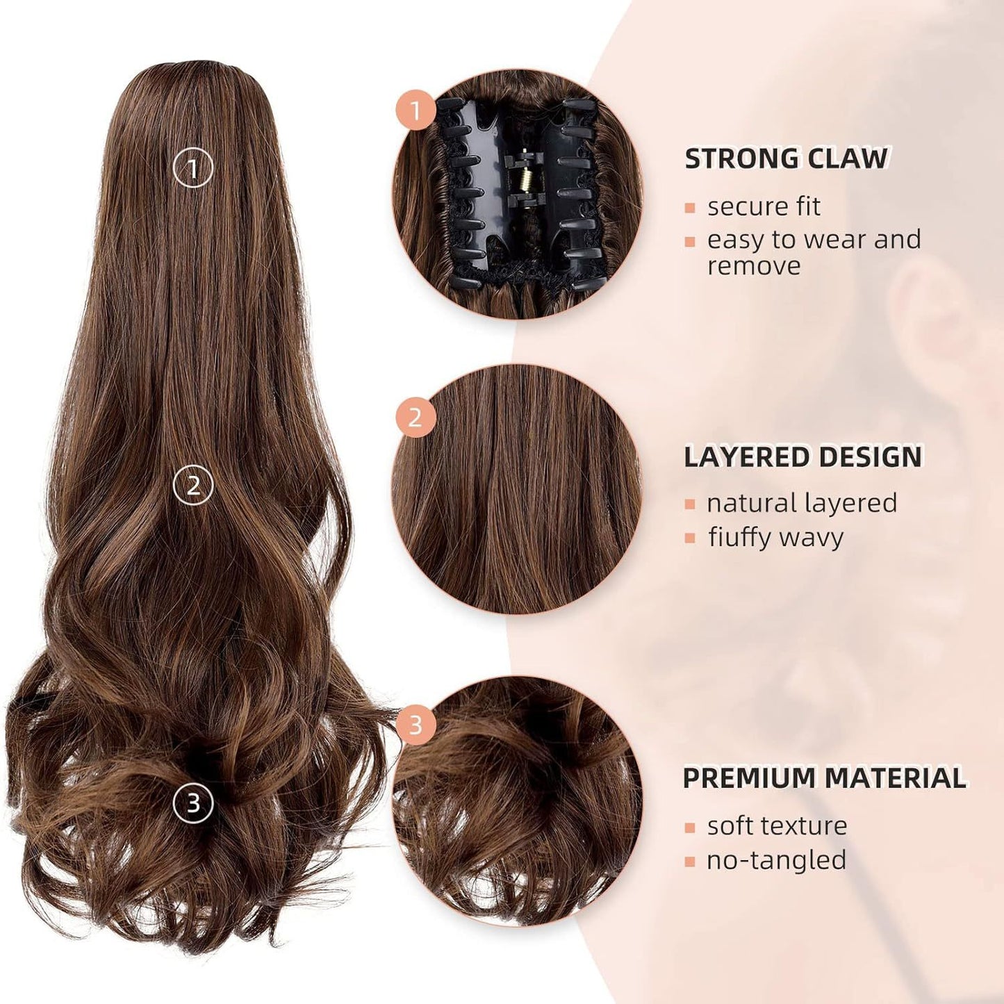 Tiger Mouth Grip Female Double Ladies Wig Ponytail