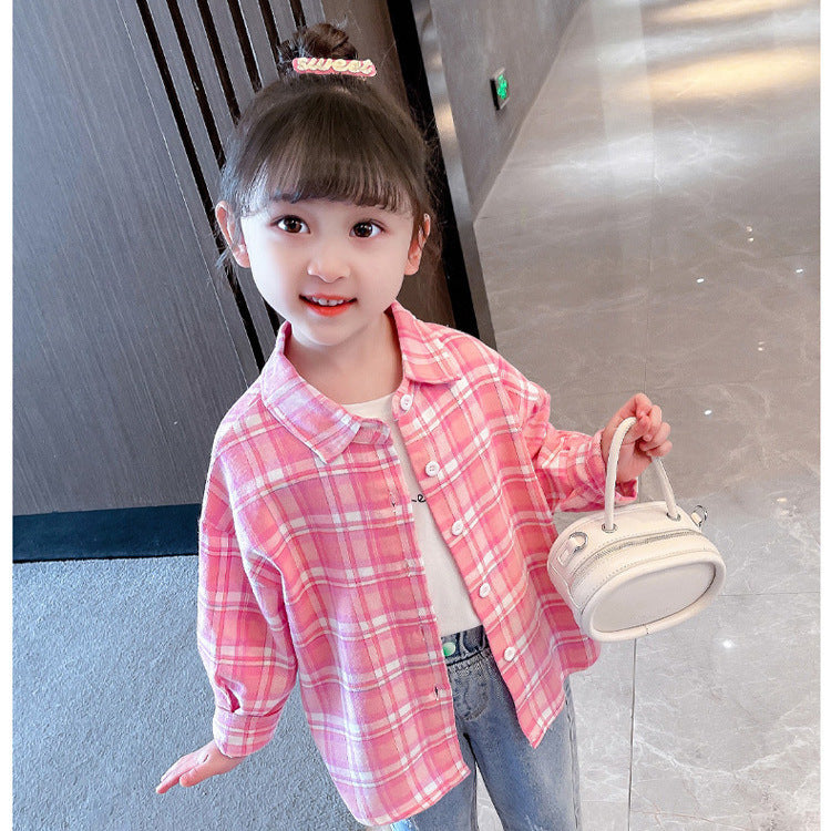 Western Style Cool Popular Korean Fashion Color Matching Children's Shirt