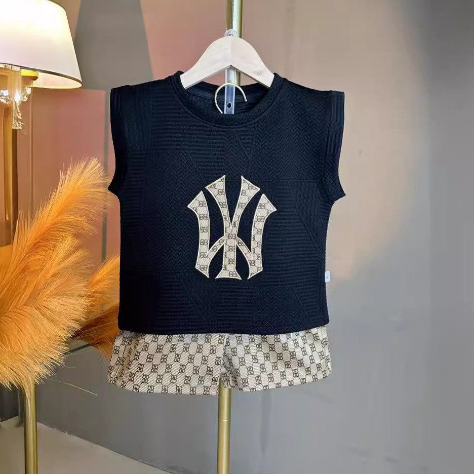 Children's Embroidered Vest Clothes Cool Handsome Summer Children's Suit