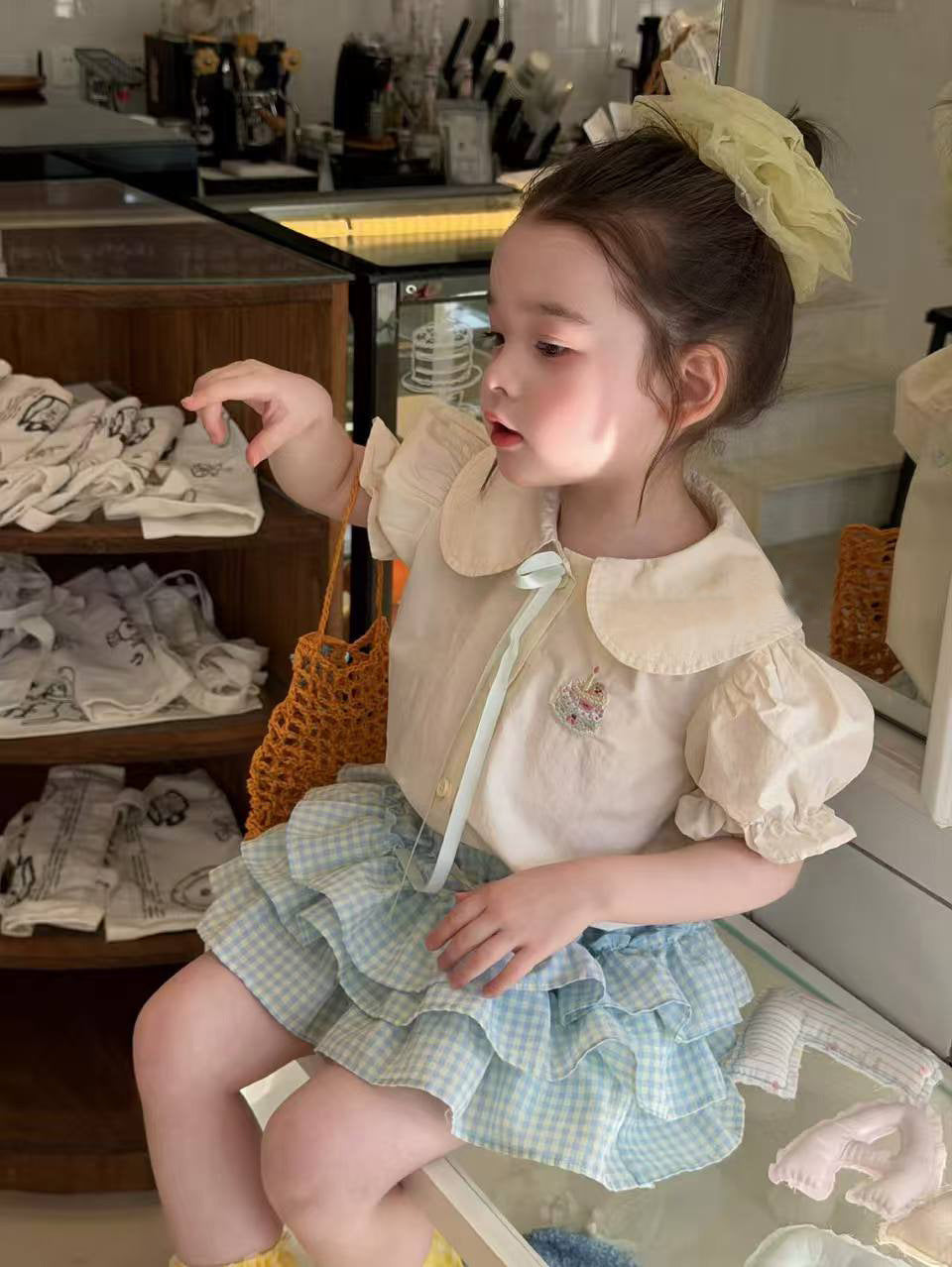 Children's Summer Korean Lapel Cotton Shirt Doll Children's Suit